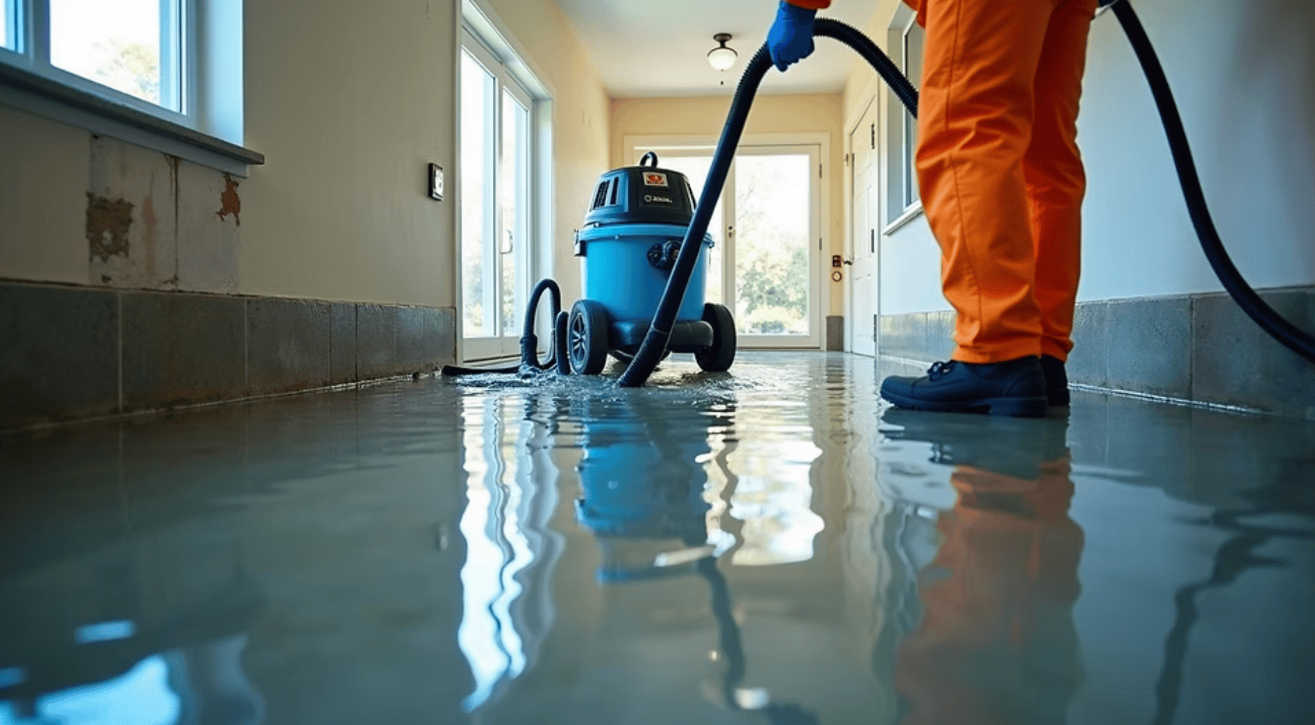 Flood damage restoration crew responding to a Vancouver condo